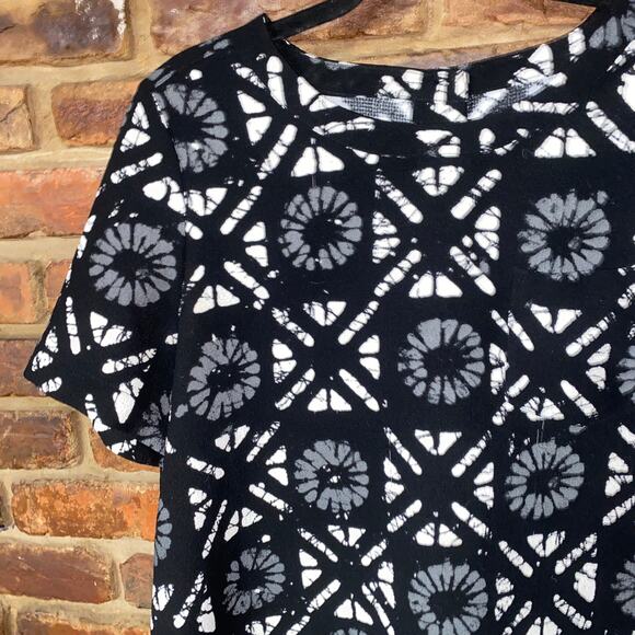 Madewell Black and White Patterned Blouse - Picture 3 of 8